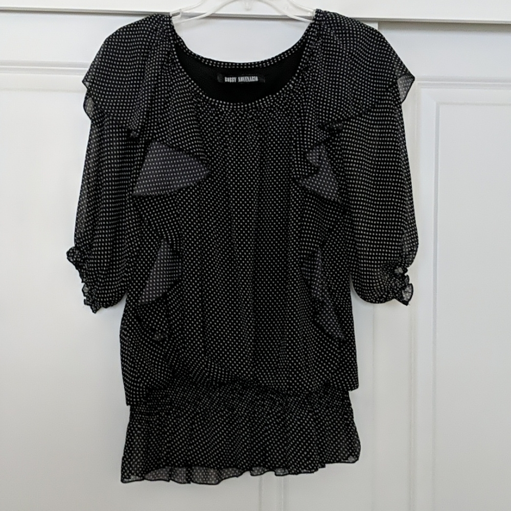 Polka dot 3/4s dress top